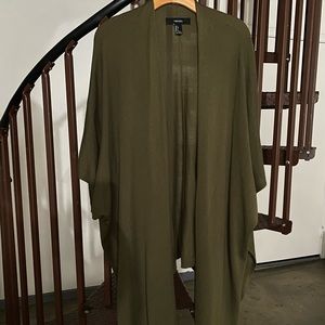 Forest green cape with draping sides